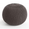 COCON - Pouf rond tressé gris anthracite 45x30 cm