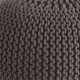 COCON - Pouf rond tressé gris anthracite 45x30 cm