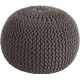 COCON - Pouf rond tressé gris anthracite 45x30 cm