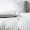 ORIANE housse de couette 220x240 cm - parure lit 2 personnes - blanc/gris à rayures