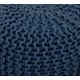 COCON - Pouf rond tressé bleu marine 45x30 cm
