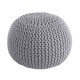 COCON - Pouf rond tressé bleu marine 45x30 cm