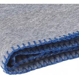 LOOPY - Plaid polaire jersey gris bleu 130x160 cm