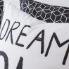 DREAM housse de couette 220x240 cm - parure lit 2 personnes - blanc/noir graphique