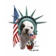 TEO JASMIN A NEW YORK lampe de sol 80 cm à poser imprimée bulldog