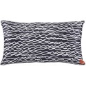 SCARLETTE - coussin 30x50 cm noir blanc satin imprimé lignes graphiques