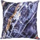 GRECHETTO - coussin 45x45 cm satin bleu imprimé motif graphique