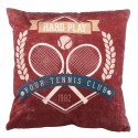 TENNIS - Coussin 30x30cm marron imprimé Raquette de Tennis