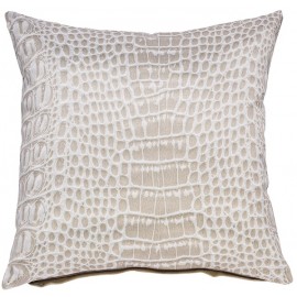 CROCO coussin 45x45 cm beige imprimé ethnique motif crocodile