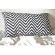 ZIGZAG - coussin 30x50 imprimé de lignes graphiques noir et blanc