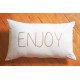 ENJOY - coussin uni 30x50 cm - couleur beige - imprimé enjoy