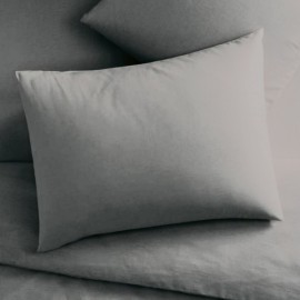 GREY - Taie d'oreiller rectangle 50x70 cm coton col. gris clair