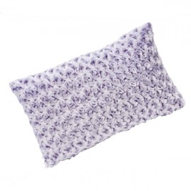 CHINEY - Coussin 30x50 cm uni relief d'un motif rosace prune