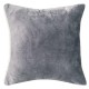 SHERPA - Coussin 40x40 cm velours gris et fausse fourrure