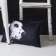 DALMATIEN - Coussin 30x50 cm Velours Imprimé Chien noir