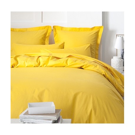 AMBRA - Housse de Couette 240x260 cm - Lit 2 Personnes - Jaune Safran