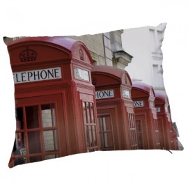 PHONE - Coussin 40 x 50 cm - Imprimé Cabine de Téléphone Rouge