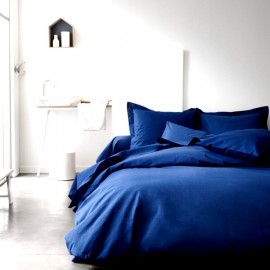 MARINA - Housse de Couette 220x240 cm - Lit 2 Personnes - Bleu Indigo