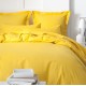 AMBRA - Drap Housse 140 x 190 cm - Jaune Safran - Literie 2 personnes