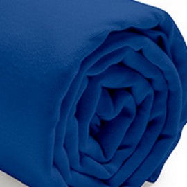 MARINA - Drap Housse 140 x 190 cm - Bleu Indigo - Literie 2 personnes