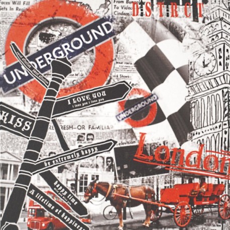 LONDON - Toile imprimée Londres - Cadre en bois 28 x 28 cm