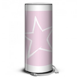 STAR - Lampe de Chevet 30 cm Rose imprimée Etoile