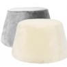 SIRKA - Pouf Velours Blanc