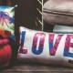 LOVE - Coussin 20 x 35 cm Satin Imprimé 