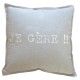 MANAGER - Coussin 40 x 40 cm Gris Coton Message Imprimé Blanc