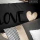 LOVE - Coussin 30 x 50 cm Noir - Imprimé Or Coeur Noir