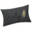 GIRLY - Coussin 30 x 50 cm Noir - Imprimé Or Noir