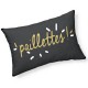 PAILLETTES - Coussin 30 x 50 cm Noir - Imprimé Or