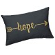 HOPE - Coussin 30 x 50 cm Noir - Imprimé Or