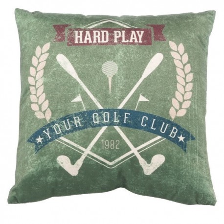 GOLF - Coussin 30 x 30 cm Noir - Imprimé Sport