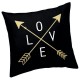 LOVE - Coussin 40 x 40 cm Noir - Imprimé Or