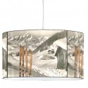 MODANE - Suspension Ronde PVC - Lustre - Plafonnier Imprimé Ski