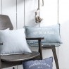 PLAGE - Coussin 30 x 50 cm - Coton Chambray Bleu Clair