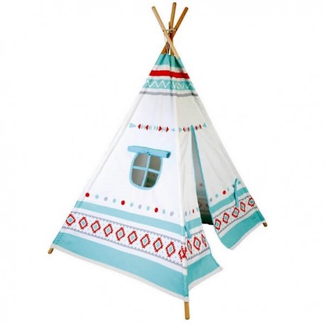 TOGO - Tipi d'Indien Enfant - Bois et Coton - Motif Far West