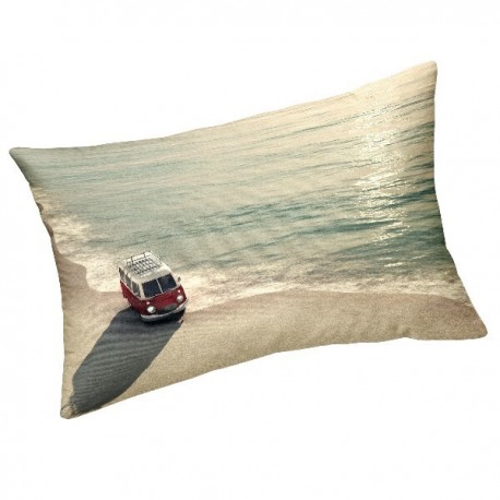 COMBI - Coussin 30 x 50 cm - Imprimé Camping Car Plage