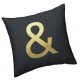 HASTAG - Coussin 30 x 30 cm - Velours Noir - Imprimé Or