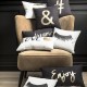 HASTAG - Coussin 30 x 30 cm - Velours Noir - Imprimé Or