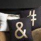 HASTAG - Coussin 30 x 30 cm - Velours Noir - Imprimé Or