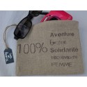 Pochette 100% Aventure argile en lin - Made in France