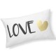 LOVE - Coussin Blanc Rectangle 25 x 30 cm - Imprimé Or