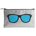 Pochette Fashion Lunettes - Trousse grise métal imprimée