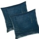 DALLAS - Housse de Coussin 40 x 40 cm - Velours Uni Bleu