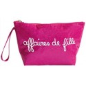 Pochette AFFAIRES DE FILLE - Trousse de toilette rose glitter