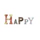 HAPPY - Lettres en Medium - Sticker Auto Adhésif en Bois