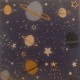 CELESTE - Toile imprimée Planètes - Cadre en bois 20 x 20 cm