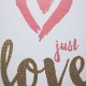 MIA - Toile imprimée Just Love - Cadre en bois 28 x 28 cm